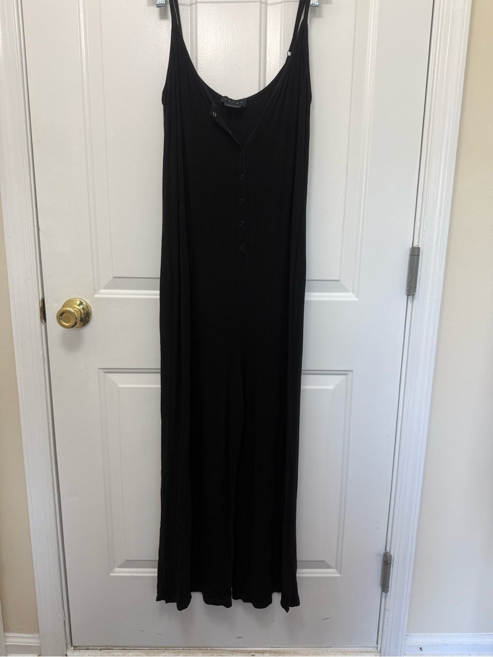 Hatch Black Maternity Ribbed Sleeveless Jumpsuit Size M Oversized Comfy